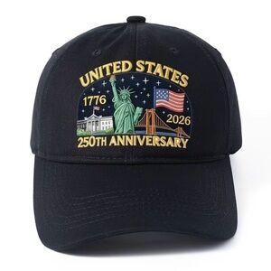 Unisex United States 250th Anniversary Black Baseball Cap
